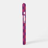 Purple and Red Checkered Geometric Pattern iPhone 16 Hülle (Linke Seite)