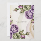 Purple and Sage Green Roses Brunch & Bubbly Einladung (Rückseite)