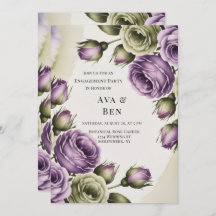 Purple and Sage Green Roses Engagement Party