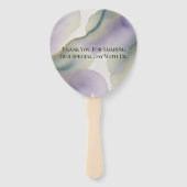 Purple and Sage Green Roses Watercolor Wedding Fächer (Rückseite)