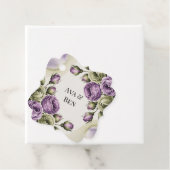 Purple and Sage Green Roses Watercolor Wedding Geschenkanhänger (Beispiel)