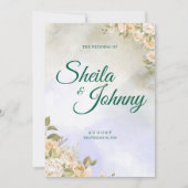 Purple and Sage Pastel Elegance Wedding Einladung (Vorderseite)