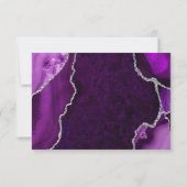 Purple and Silver Agate Marble RSVP Karte (Rückseite)