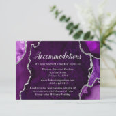 Purple and Silver Agate Wedding Accommodations Begleitkarte (Stehend Vorderseite)