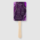 Purple and Silver Agate Wedding Program Fächer (Rückseite)