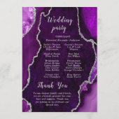 Purple and Silver Agate Wedding Program Programm (Rückseite)
