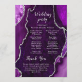 Purple and Silver Agate Wedding Program Programm (Rückseite)