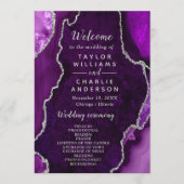 Purple and Silver Agate Wedding Program Programm (Vorderseite)