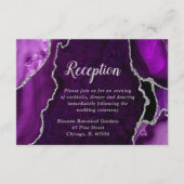 Purple and Silver Agate Wedding Reception Begleitkarte (Vorderseite)