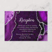 Purple and Silver Agate Wedding Reception Begleitkarte (Vorderseite)