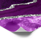 Purple and Silver Agate Wedding Seating Chart Poster (Ecke)