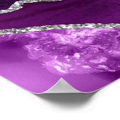 Purple and Silver Agate Wedding Seating Chart Poster (Ecke)