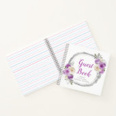 Purple and Silver Elegant Flowers Birthday Party Notizblock (Innenseite)