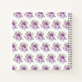 Purple and Silver Elegant Flowers Birthday Party Notizblock (Rückseite)