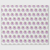 Purple and Silver Elegant Flowers Geschenkpapier (Flach)