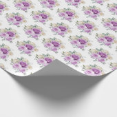 Purple and Silver Elegant Flowers Geschenkpapier (Ecke)