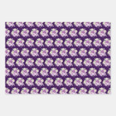 Purple and Silver Elegant Flowers Geschenkpapier Set (Vorderseite 3)