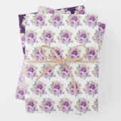 Purple and Silver Elegant Flowers Geschenkpapier Set (Beispiel)