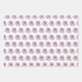 Purple and Silver Elegant Flowers Geschenkpapier Set (Vorderseite)