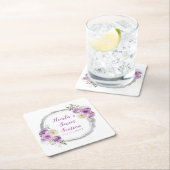 Purple and Silver Elegant Flowers Sweet Sixteen Rechteckiger Pappuntersetzer (Vor Ort)