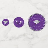 Purple and Silver Graduation Konfetti (Rückseiten)