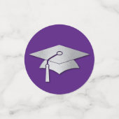 Purple and Silver Graduation Konfetti (Klein Vorderseite)