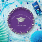 Purple and Silver Graduation Pappteller (Party)