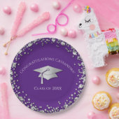 Purple and Silver Graduation Pappteller (Party)