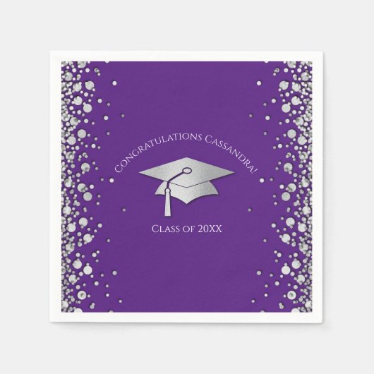 Purple and Silver Graduation Serviette (Vorderseite)