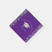 Purple and Silver Graduation Serviette (Ecke)