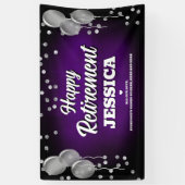 Purple and Silver Happy Retirement Banner (Vertikal)