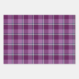 Purple and Trendy Pink Plaid Geschenkpapier Set
