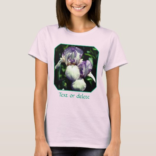 Purple And White Bearded Iris Flower Pair T-Shirt (Vorderseite)