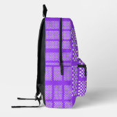 Purple and White Checkered Backpack Bedruckter Rucksack (Links)