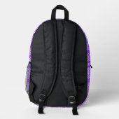 Purple and White Checkered Backpack Bedruckter Rucksack (Rückseite)