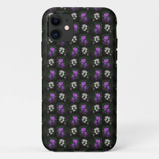 Purple and White Floral Case-Mate iPhone Hülle (Rückseite)
