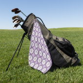 Purple and white floral patterned golfhandtuch (Gras)