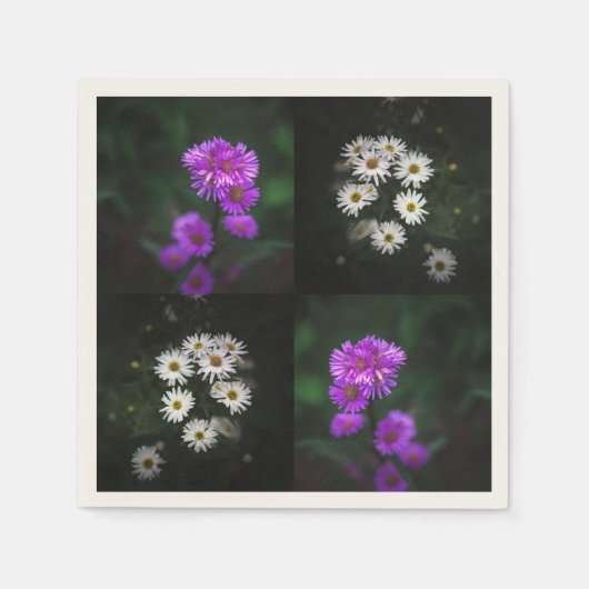 Purple and White Floral Serviette (Vorderseite)