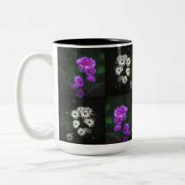 Purple and White Flower Garden Zweifarbige Tasse