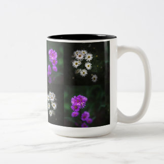 Purple and White Flower Garden Zweifarbige Tasse
