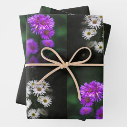 Purple and White Flowers Geschenkpapier Set