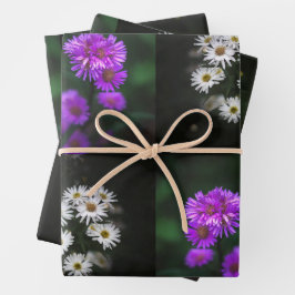 Purple and White Flowers Geschenkpapier Set