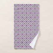 Purple and white geometric mandala pattern Towel Badhandtuch Set (Handtuch)