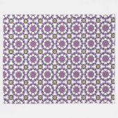 Purple and white geometric pattern Fleece Blanket (Vorderseite (Horizontal))