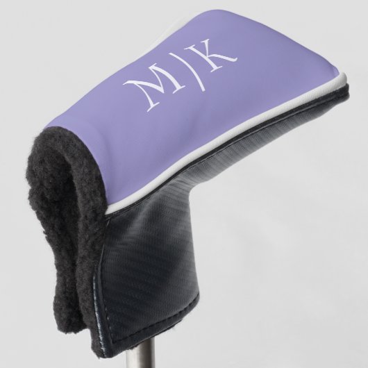 Purple and White | Modern Monogram Golf Headcover (3/4 Vorderseite)