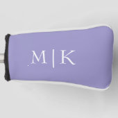 Purple and White | Modern Monogram Golf Headcover (Vorderseite)