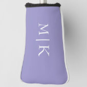 Purple and White | Modern Monogram Golf Headcover (Rotieren 90)