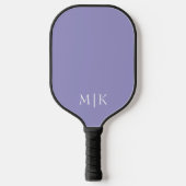 Purple and White | Modern Monogram Pickleball Schläger (Vorderseite)