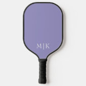 Purple and White | Modern Monogram Pickleball Schläger (Rückseite)