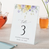 Purple and Yellow Flowers, Baptism Table Numbers Sockelschild (In Situ)